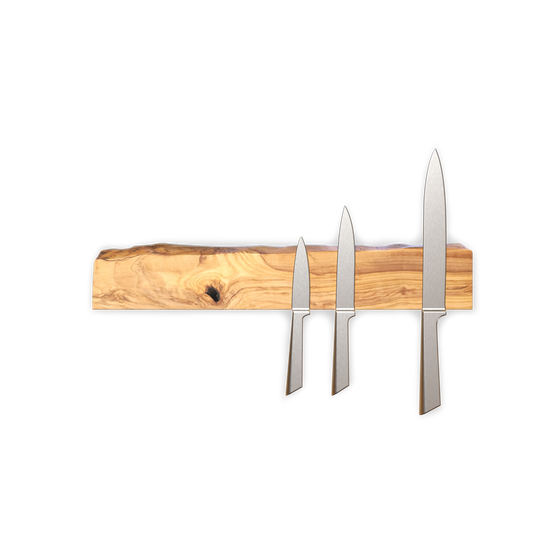 Handmade Natural Olive Wood Knife Holder.