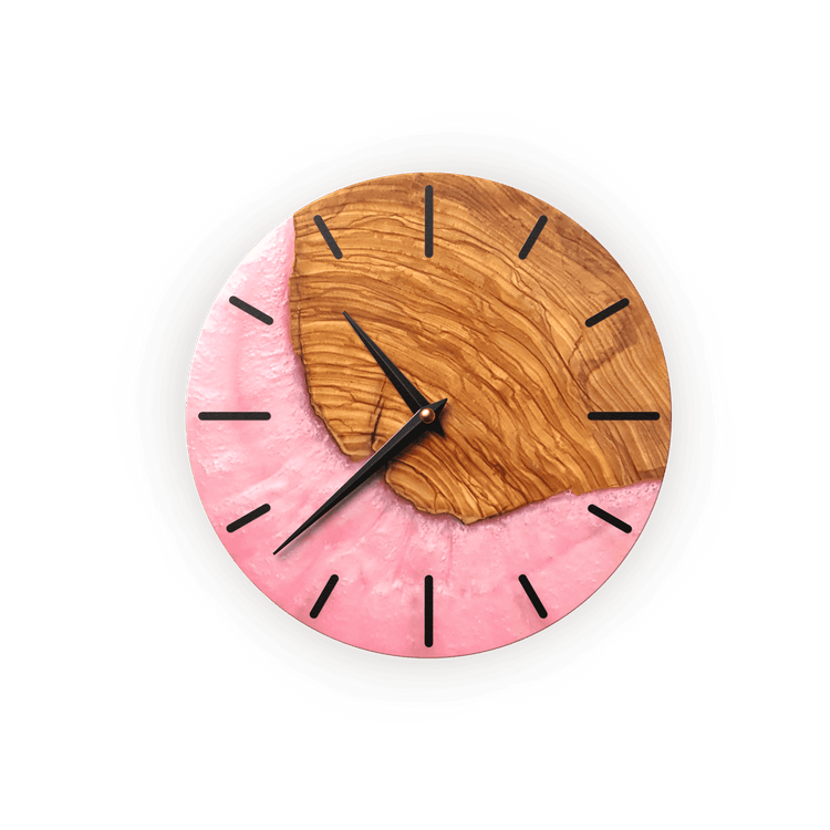 Handcrafted Pink Wall Clock