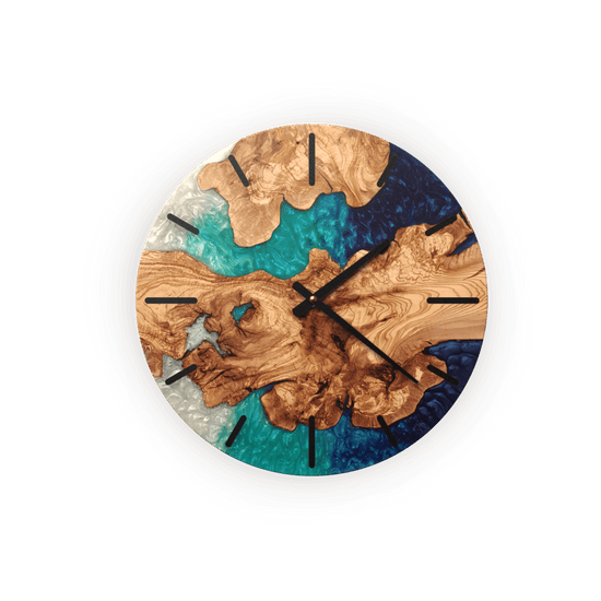 Sinop Olive Wood Resin Wall Clock